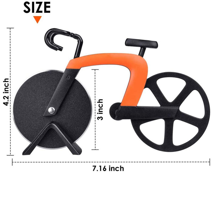 MinLia Creative Bicycle Shape Stainless Steel Pizza Cutter, Dough Divider Wheel Slicer Pizza Cutter Wheel Slicer(Blue) - Grill Parts America