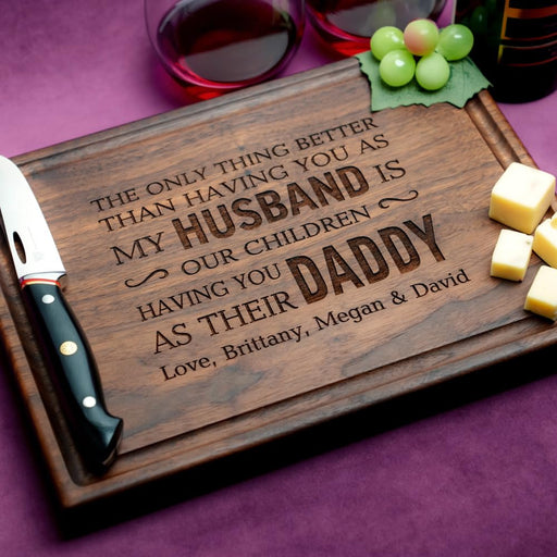 Straga Personalized Cutting Boards | Handmade Wood Engraved Charcuterie | Custom Father's Day Gift for Dad, Husband, Grandpa, King of the Grill, Dad's Barbeque, Grill Master, Dad's BBQ - Grill Parts America