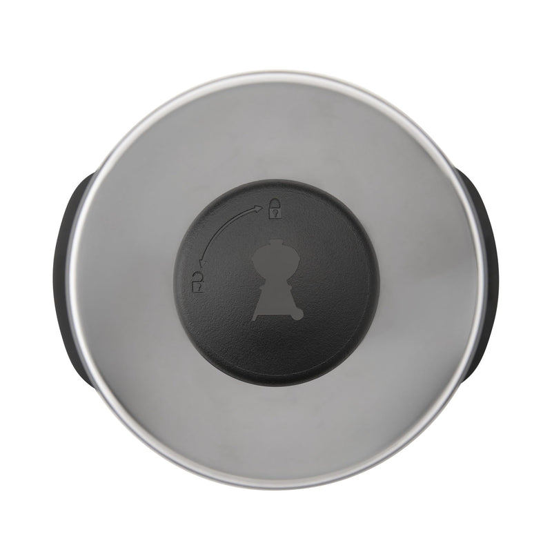 Weber Hamburger Press, for uniform burger patties, for preparing 200 & 120g patties, removable handle for easy storage, dishwasher safe - Black (6400) - Grill Parts America
