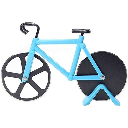 UpTuoLi Bicycle Pizza Cutter Wheel Non-Stick Dual Stainless Steel Cutting Wheels with Display Stand for Housewarming Kitchen Gadget - Grill Parts America
