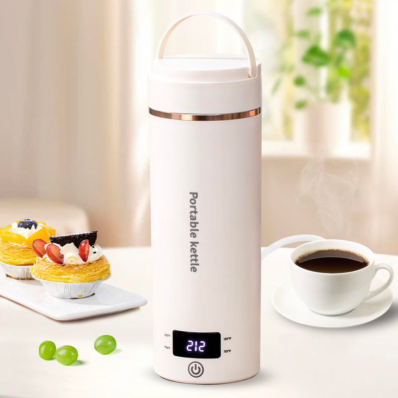 Travel Electric Kettle Portable Mini Kettle,Small Hot Water Boiler with 4 Temperature Settings,304 Stainless Steel,Fast Boiling Water with Auto Shut-Off and Boil Dry Protection (Beige, 400ML) - Grill Parts America