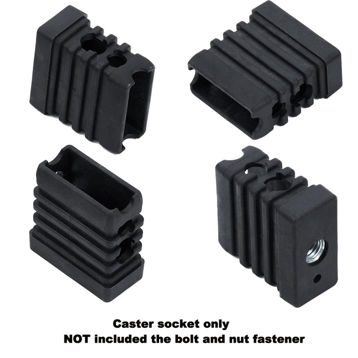 G408-0036-W1 Grill Caster Socket Replacement Parts for Charbroil Wheel 463243518 463342119 463245917 463240115 Rectangular Caster Socket Insert Gas Grill Caster Inserts 7/16" Inside Stem - Grill Parts America