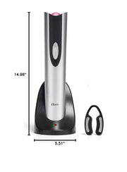 Oster Cordless Electric Wine Bottle Opener with Foil Cutter, FFP, One, Silver - Grill Parts America