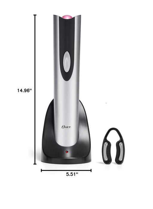 Oster Cordless Electric Wine Bottle Opener with Foil Cutter, FFP, One, Silver - Grill Parts America