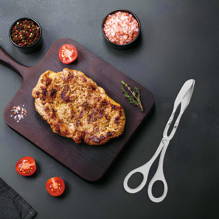 Leopacat Bread tongs, Thickening Food Serving Tongs, Multipurpose Gripper Catering Tongs Stainless Steel Buffet Utensils Mini Clip Salad Steak Vegetables Scissor Handles for Kitchen Cooking Party - Grill Parts America