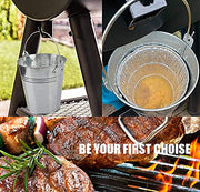 Grease Drip Bucket with12-Pack Disposable Foil Liner Kit Replacement Parts for Traeger Pitboss Oklahoma Joe's, Also Fits Most Wood Pellet Grill & Offset Smokers - Grill Parts America