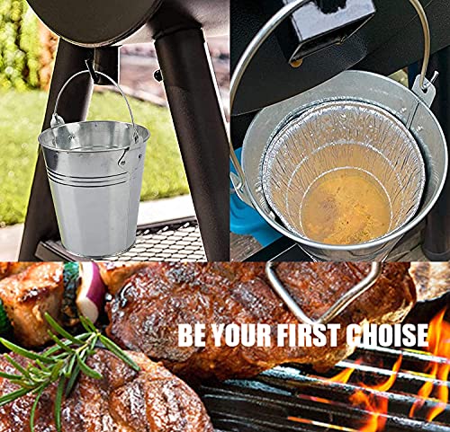 Grease Drip Bucket with12-Pack Disposable Foil Liner Kit Replacement Parts for Traeger Pitboss Oklahoma Joe's, Also Fits Most Wood Pellet Grill & Offset Smokers - Grill Parts America