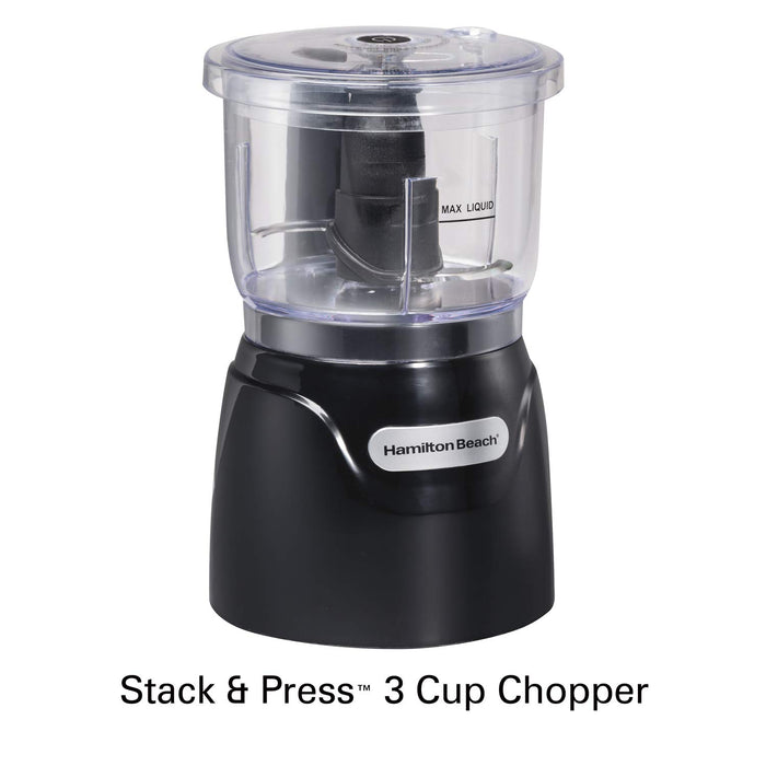 Hamilton Beach Electric Vegetable Chopper & Mini Food Processor, 3-Cup, 350 Watts, for Dicing, Mincing, and Puree, Black (72850) - Grill Parts America