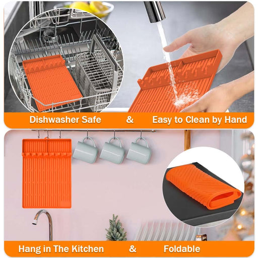 Premium Silicone Grill Mat for Blackstone - Heat-Resistant Griddle Tools Mat with Drip Pad, Perfect for Outdoor Grilling & Kitchen Counter - Vibrant Orange - Grill Parts America