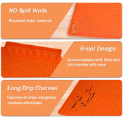 Premium Silicone Grill Mat for Blackstone - Heat-Resistant Griddle Tools Mat with Drip Pad, Perfect for Outdoor Grilling & Kitchen Counter - Vibrant Orange - Grill Parts America