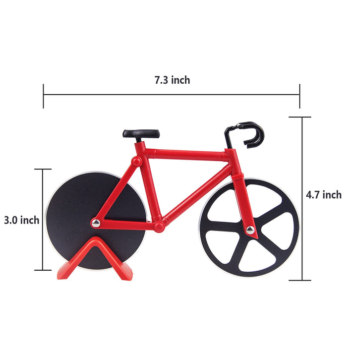ODDIER Bicycle Shape Pizza Cutter,Ergonomic Handle Cutter, Baking Slicer Blade Stainless Steel Knife,Super Sharp Wheel Pizza Scraper Chopper - Grill Parts America