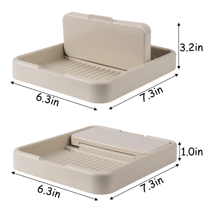 Spoon Rest for Kitchen Counter - 2Pack Spoon Holder for Stove Top, Pot Lid Holder with Drip Pad for Ladle|Spatula|Tongs|Forks|Utensil Holder Organizer - Grill Parts America