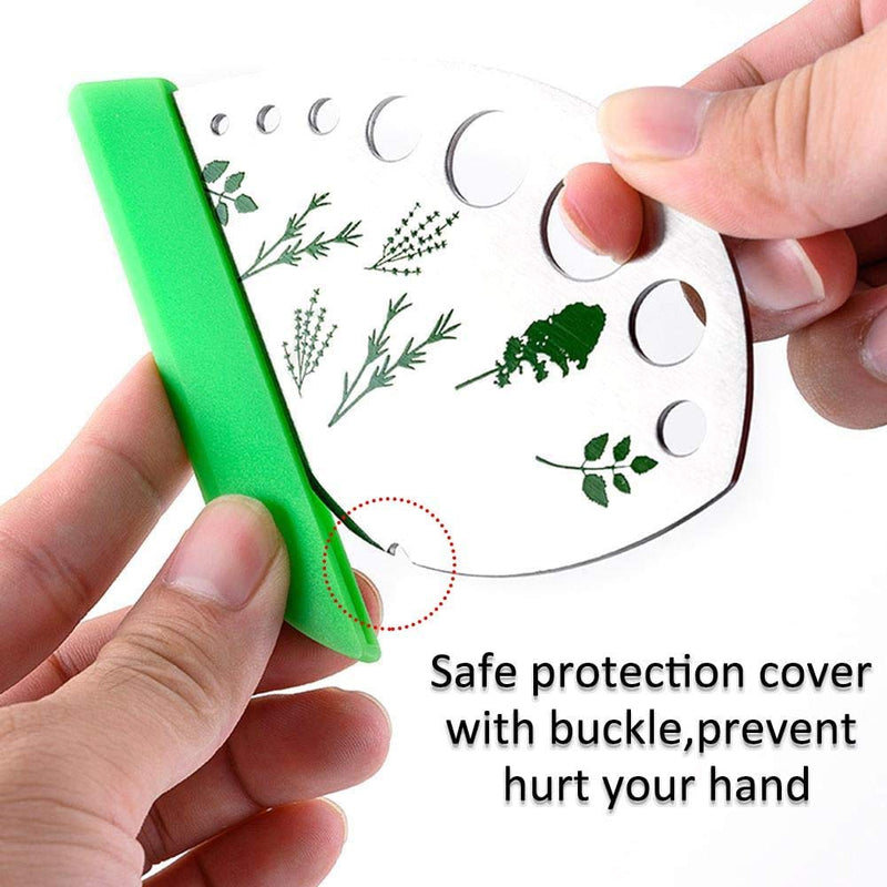 Herb Stripper, Jiaedge Green 9 holes Stainless Steel Kitchen Herbs Leaf Stripping Tool, Metal Herb Peeler for Kale, Collard Greens, Thyme, Basil, Rosemary Stripper - Grill Parts America