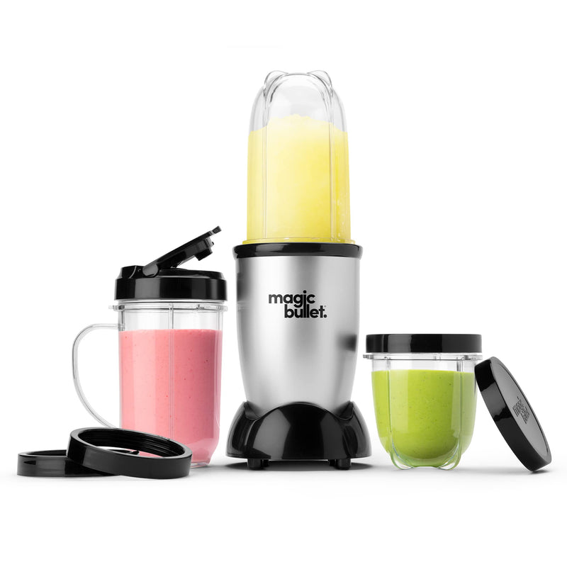 Magic Bullet Blender, Small, Silver, 11 Piece Set - Grill Parts America
