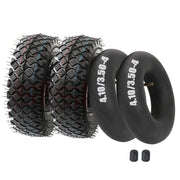 Risetosun 4.10-4 patio tire with inner tube set, 4.10/3.50-4 tire and tube shown together