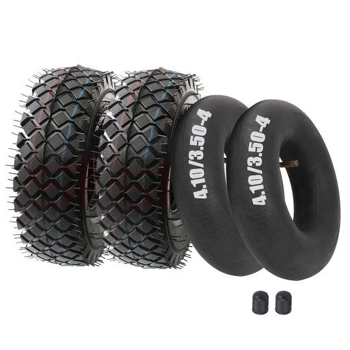Risetosun 4.10-4 patio tire with inner tube set, 4.10/3.50-4 tire and tube shown together