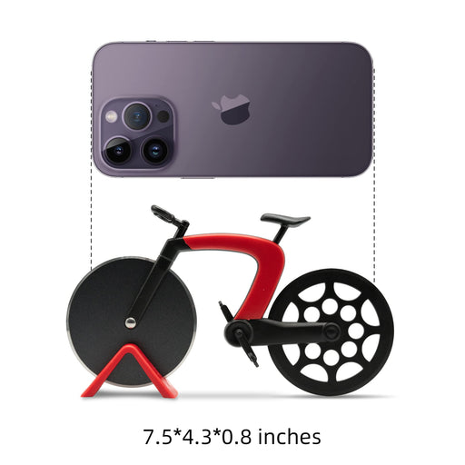 Aijohnny Bicycle Pizza Cutter Wheel with Holder, Robust Bicycle Shape 2.4” Stainless Steel Pizza Knife, Frosted Surface Non-Stick & Sharp Blades, Pizza Slicer Funny Kitchen Gadget (Red) - Grill Parts America