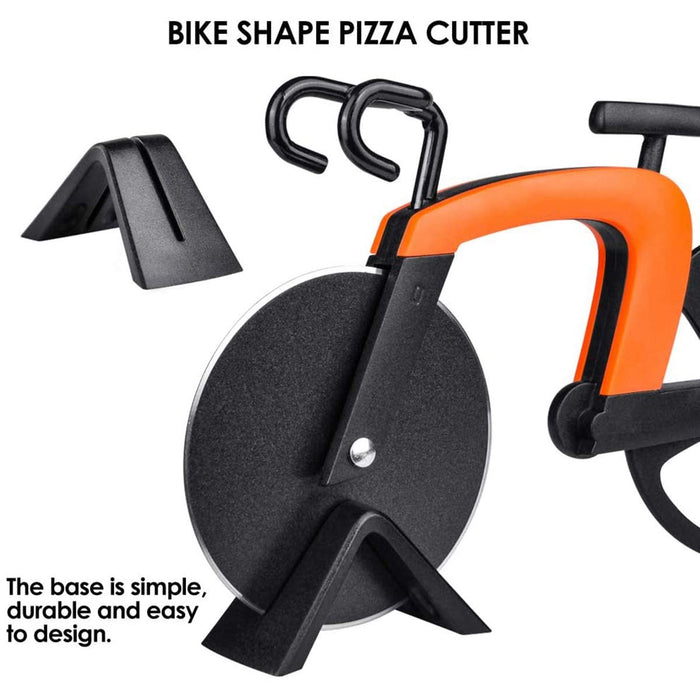 MinLia Creative Bicycle Shape Stainless Steel Pizza Cutter, Dough Divider Wheel Slicer Pizza Cutter Wheel Slicer(Blue) - Grill Parts America