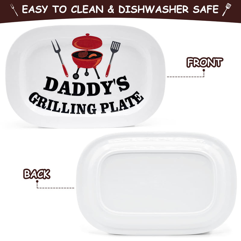 Nefelibata BBQ Daddy Grilling Platter Gift Father’s Day Barbecue Serving Tray Plate Dishes Birthday Valentine's Day Gift Ideas for Him Men Grandparent Dad Outdoor Indoor - Grill Parts America