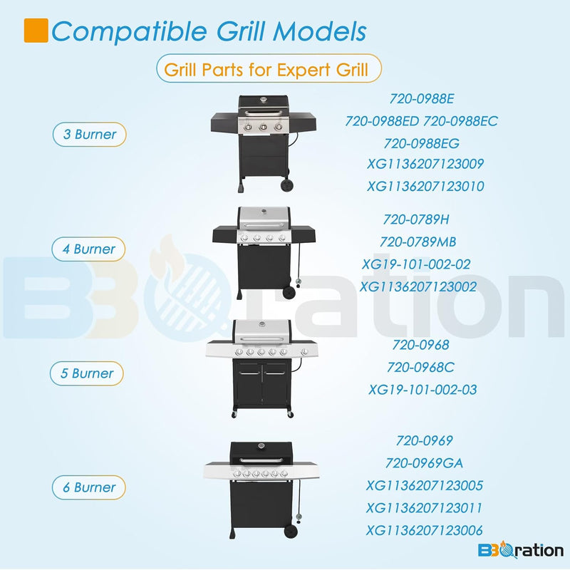 Replacement Parts Kit for Expert Grill 3 Burner 720-0988EC, Heat Shield and Burner Kit for Expert Grill Parts 720-0988EG, Expert Grill Replacement Parts 3 Burner XG1136207123009
