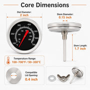2" Grill Temperature Gauge for BBQ Gas Grills