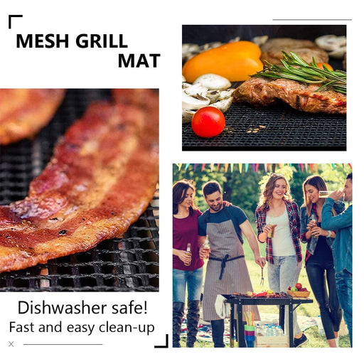 LOOCH BBQ Mesh Grill Mat Set of 5 - Heavy Duty Nonstick Mesh Grilling Mats & Barbecue Accessories - Reusable and Easy to Clean - Works on Gas, Charcoal, Electric Grill and More - 15.75 x 13 Inch - Grill Parts America