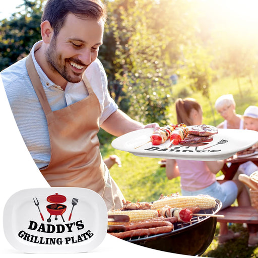 Nefelibata BBQ Daddy Grilling Platter Gift Father’s Day Barbecue Serving Tray Plate Dishes Birthday Valentine's Day Gift Ideas for Him Men Grandparent Dad Outdoor Indoor - Grill Parts America
