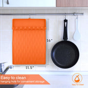 Grill Accessories Silicone Griddle Mat for Blackstone Side Shelf, Silicone Spatula Pad Mats Cooking Gadgets Barbecue Tools for Outdoor BBQ Kitchen Countertop by EANINNO Orange - Grill Parts America