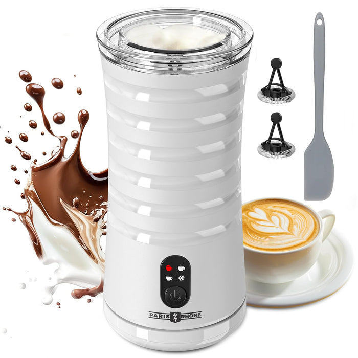 Paris Rhône Milk Frother, Upgraded 4-in-1 Milk Steamer and Frother, Hot & Cold Foam Maker and Milk Warmer with Temperature Control, Auto Shut-Off, Frother for Coffee, Latte, Cappuccino, Macchiato - Grill Parts America