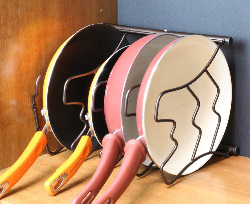 Deco Brothers Pan Organizer Rack for Kitchen Cabinet and Counter, Bronze - Grill Parts America