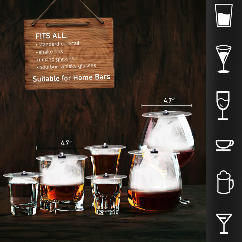 Cocktail Smoker kit, Smoking Gun Drink and Food Smoker Old Fashioned Smoking kit Infuse Cocktail Whiskey Bourbon with Disk Lid and Wood Chips, Starter Kit, 10 PCS - Grill Parts America