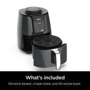 Ninja Air Fryer, Roast, Bake, Air Fry, Roast, Broil, Reheats, & Dehydrates, 4-in-1, Fries, Frozen Food, Veggies, and Juicy Meat, Less Oil, Easy Meals, Healthy Meals, Compact, 4 QT, Grey, AF101 - Grill Parts America