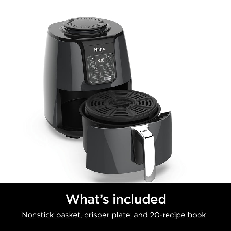 Ninja Air Fryer, Roast, Bake, Air Fry, Roast, Broil, Reheats, & Dehydrates, 4-in-1, Fries, Frozen Food, Veggies, and Juicy Meat, Less Oil, Easy Meals, Healthy Meals, Compact, 4 QT, Grey, AF101 - Grill Parts America