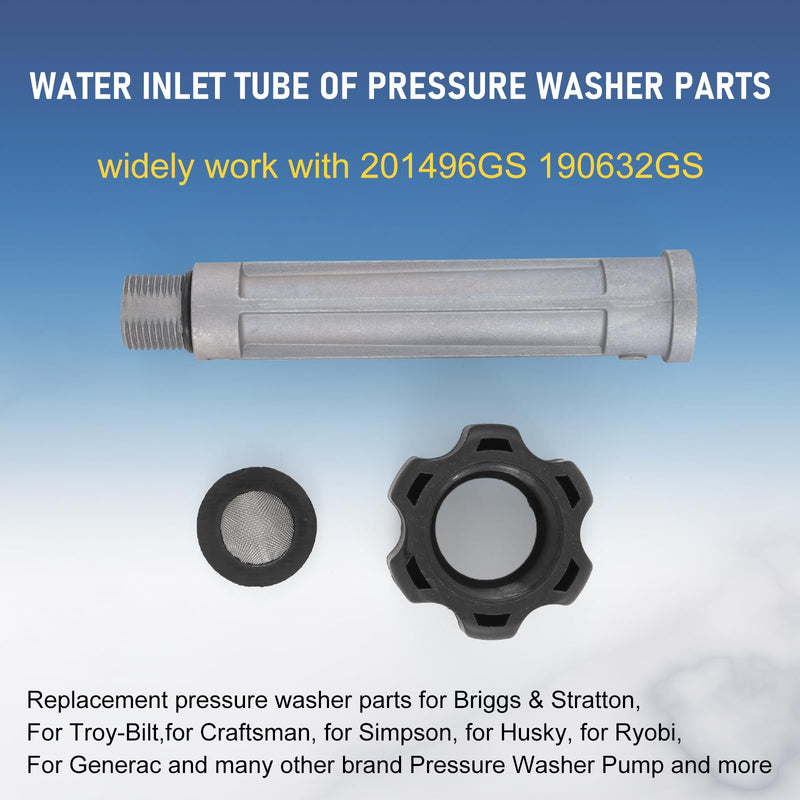 Pressure Washer Parts Water Inlet Tube for 201496GS 190632GS Repacement for Briggs & Stratton & Troy-Bilt, For Craftsman, Homelite & Himore Pressure Washer Pump - Grill Parts America