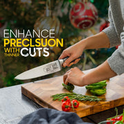 Fathers Day Gift “BEST DAD” - CutLinx Chef Knife Gift Set - 8 in. Stainless Carbon Steel Kitchen Knive w/Pakka Wood Handle - Birthday, Father's Day, Christmas, Anniversary, Housewarming, Holiday Gifts - Grill Parts America