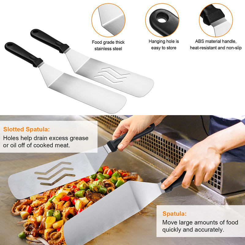 Blackstone Griddle Accessories Kit,16pcs Flat Top Grill Accessories Set for Blackstone and Camp Chef with Spatula,Scraper,Griddle Cleaning Kit &Carry Bag,Great for Outdoor BBQ & Teppanyaki and Camping - Grill Parts America