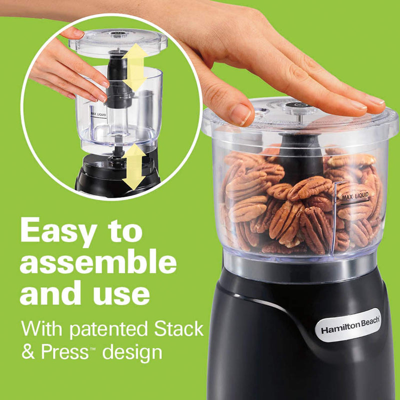 Hamilton Beach Electric Vegetable Chopper & Mini Food Processor, 3-Cup, 350 Watts, for Dicing, Mincing, and Puree, Black (72850) - Grill Parts America