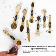 Magnetic Measuring Spoons Set Stainless Steel with Leveler, Stackable Metal Tablespoon Measure Spoon for Baking, Measuring Cups and Spoon Set Kitchen Gadgets Apartment Essentials Fits in Spice Jars - Grill Parts America