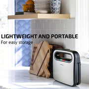 OVENTE Electric Sandwich Maker with Non-Stick Plates, Indicator Lights, Cool Touch Handle, Easy to Clean and Store, Perfect for Cooking Breakfast, Grilled Cheese, Tuna Melts and Snacks, Black GPS401B - Grill Parts America