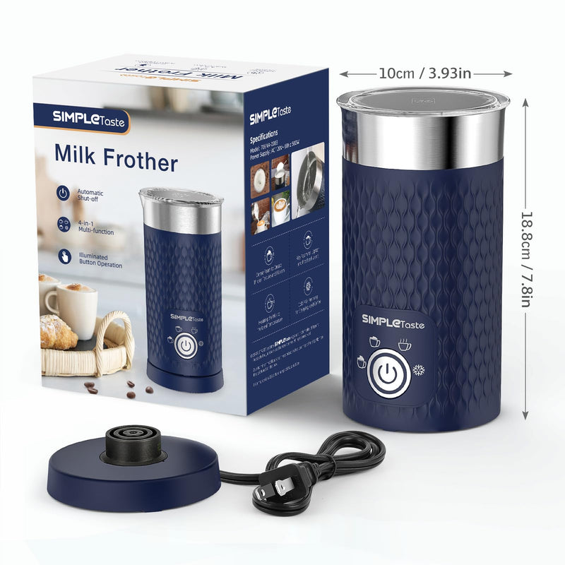 SIMPLETASTE Milk Frother, 4-in-1 Electric Milk Steamer, Automatic Warm and Cold Foam Maker and Milk Warmer for Latte, Cappuccinos, Macchiato - Grill Parts America