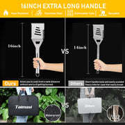 34Pcs BBQ Grill Accessories Tools Set, 16 Inches Stainless Steel Grilling Tools with Carry Bag, Thermometer, Grill Mats for Camping/Backyard Barbecue, Grill Tools Set for Men Women - Grill Parts America