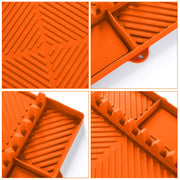Griddle Mat Barbeque Grill Accessories Tools for Blackstone, Side Shelf Mat Grill Pad for Outdoor Grill Kitchen Counter Spatula Silicone Mat with Drip Pad for Kitchen, Cooking, Countertop (Orange) - Grill Parts America