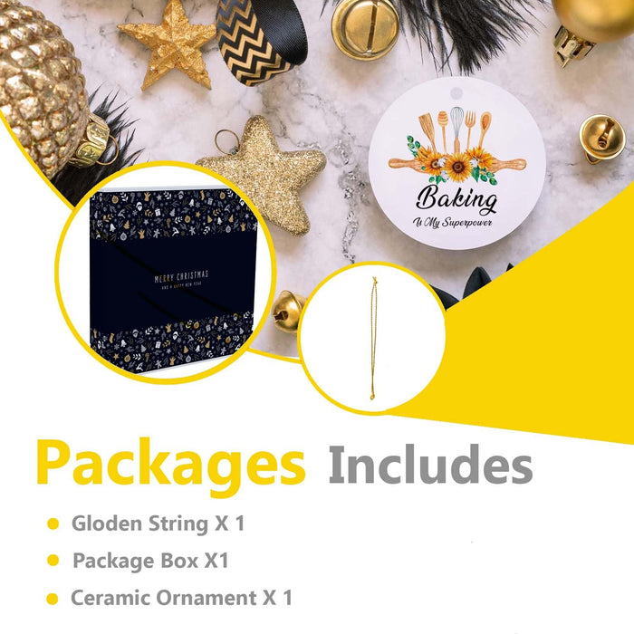 Baker Christmas Ornaments for Cooker,Chef,Mom,Xmas Tree Hanging Ornaments Ceramic Keepsake,Baking Set - Grill Parts America