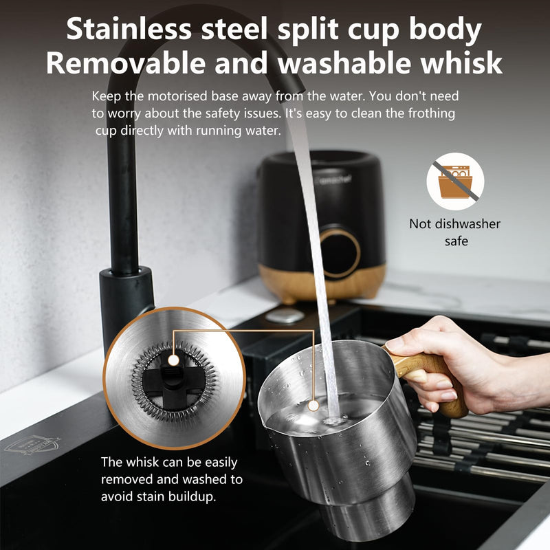 AMZCHEF 8-IN-1 Milk Frother and Steamer 550 Watts, 21 oz Split Stainless Steel Automatic Milk Steamer for Latte, Hot and Cold Milk Froth, Hot Milk, Chocolate Milk, Baby Food - Grill Parts America