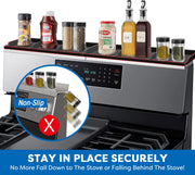 Hydream Stove Top for Silicone Shelf,30 Inch Magnetic Shelf Over the Stove Spice Rack,Kitchen Shelf for Above Stovetop Organizer Magnet Flat Back of Stove Storage Suctioned for The Stove-Black - Grill Parts America