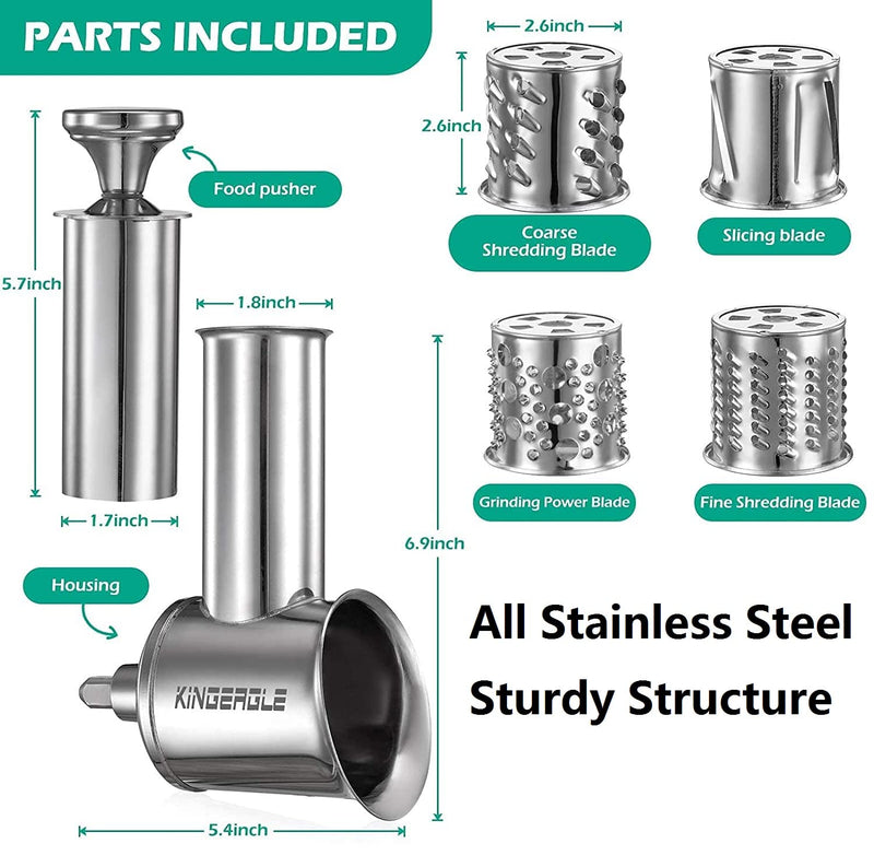 Stainless Steel Slicer Shredder Attachment for KitchenAid Mixer, Cheese Grater, Food Slicer for KitchenAid Mixer, Accessories for Kitchenaid - Grill Parts America
