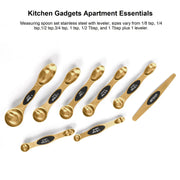 Magnetic Measuring Spoons Set Stainless Steel with Leveler, Stackable Metal Tablespoon Measure Spoon for Baking, Measuring Cups and Spoon Set Kitchen Gadgets Apartment Essentials Fits in Spice Jars - Grill Parts America