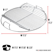 Weber 7433 Hinged Cooking Grate,18-1/2",Silver - Grill Parts America