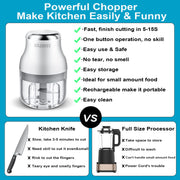 Vegetable Chopper, Electric Garlic Chopper, USB Rechargeable Mini Chopper, Powerful Small Food Processor, Blender to Vegetable, Wireless Food Chopper for Ginger, Chili, Fruit, Meat, etc（250ML） - Grill Parts America