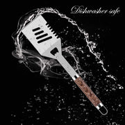 ROMANTICIST 30pcs BBQ Grill Tool Set for Men Dad, Heavy Duty Stainless Steel Grill Utensils Set, Non-Slip Grilling Accessories Kit with Thermometer, Mats in Aluminum Case for Travel, Outdoor Brown - Grill Parts America